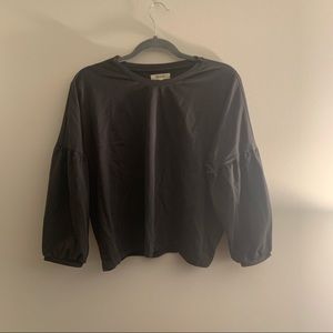 Madewell Bubble Sleeve Gray Top